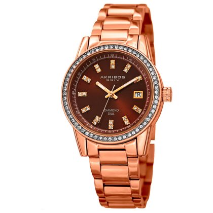 Akribos Xxiv Classic Quartz Brown Dial Women's Watch | Buy Online in South Africa | Noak