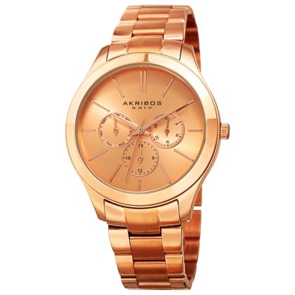 Akribos Xxiv Classic Quartz Rose Gold Dial Women's Watch | Buy Online in South Africa | Noak