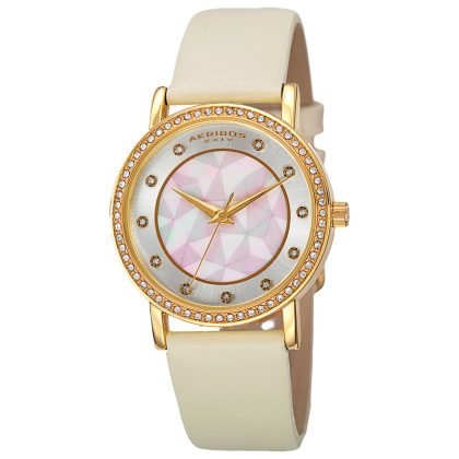 Akribos Xxiv Quartz White Mother-of-Pearl Dial Women's Watch | Buy Online in South Africa | Noak