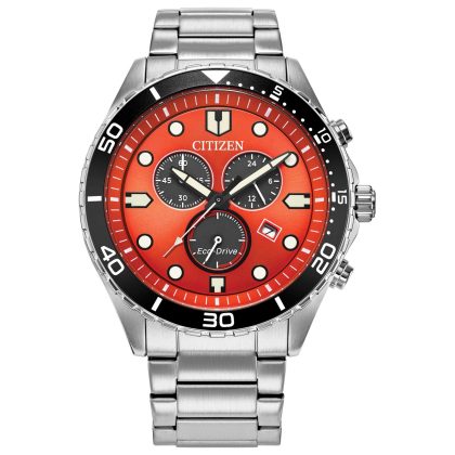 Citizen Sporty Aqua Solar Powered Quartz Eco-Drive Orange Dial Men's Watch | Buy Online in South Africa | Noak