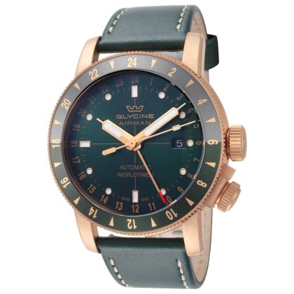 Glycine Airman Contemporary Bronze GMT Automatic Green Dial Men's Watch | Buy Online in South Africa | Noak