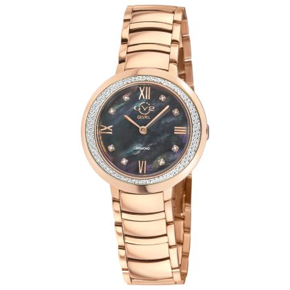 GV2 by Gevril Amalfi Quartz Black Mother-of-Pearl Dial Women's Watch | Buy Online in South Africa | Noak