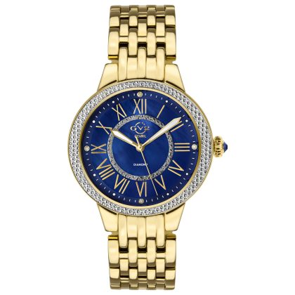 GV2 by Gevril Astor II Diamond Quartz Blue Mother-of-Pearl Dial Women's Watch | Buy Online in South Africa | Noak