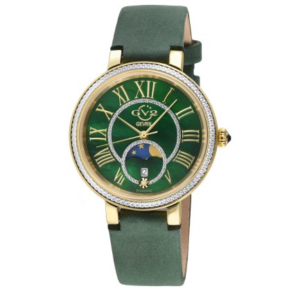 GV2 by Gevril Genoa Diamond Quartz Green Mother-of-Pearl Dial Women's Watch | Buy Online in South Africa | Noak