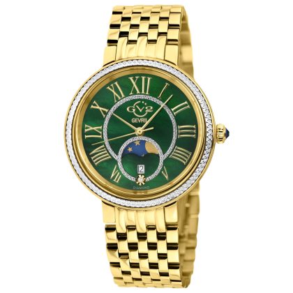 GV2 by Gevril Genoa Diamond Quartz Green Mother-of-Pearl Dial Women's Watch | Buy Online in South Africa | Noak