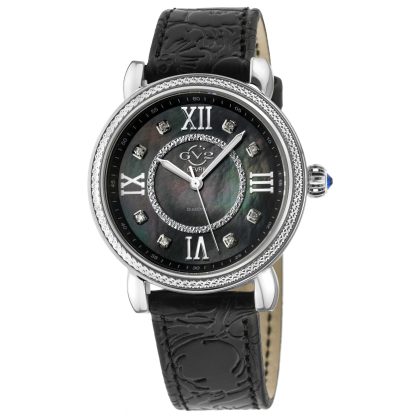 GV2 by Gevril Marsala Diamond Quartz Black Mother-of-Pearl Dial Women's Watch | Buy Online in South Africa | Noak
