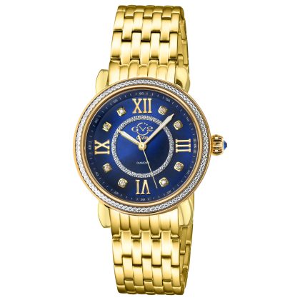 GV2 by Gevril Marsala Diamond Quartz Blue Mother-of-Pearl Dial Women's Watch | Buy Online in South Africa | Noak
