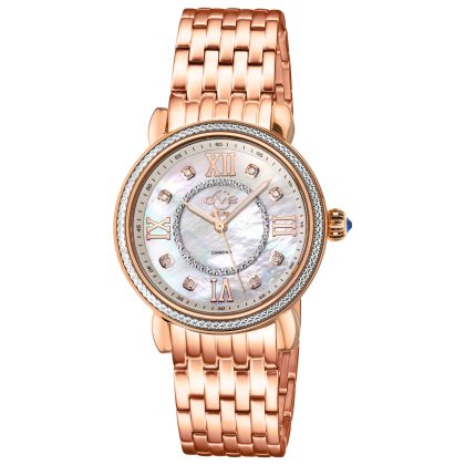 GV2 by Gevril Marsala Diamond Quartz White Mother-of-Pearl Dial Women's Watch | Buy Online in South Africa | Noak