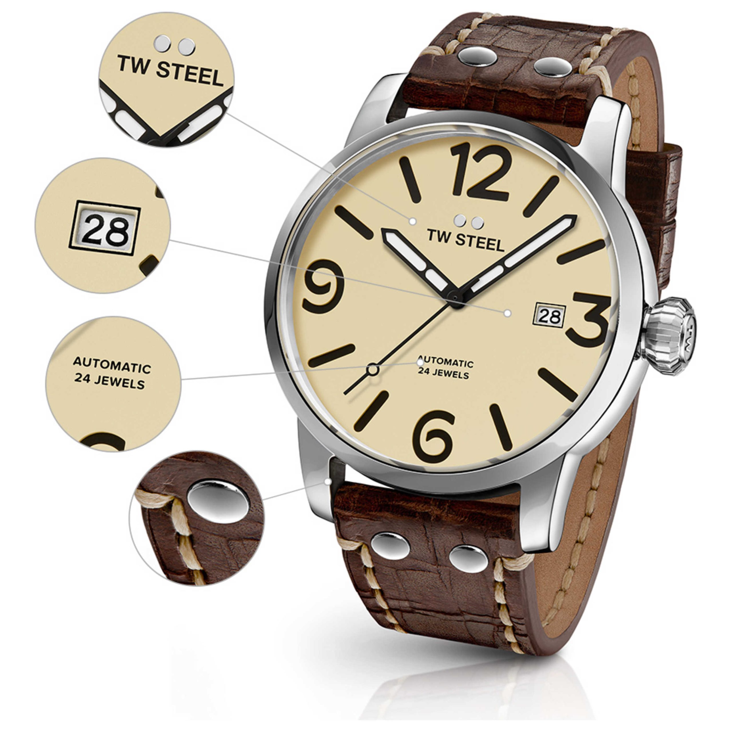 TW Steel Maverick Automatic Cream Dial Men's Watch TW Steel Maverick Automatic Cream Dial Men's Watch | Buy Online in South Africa | Noak