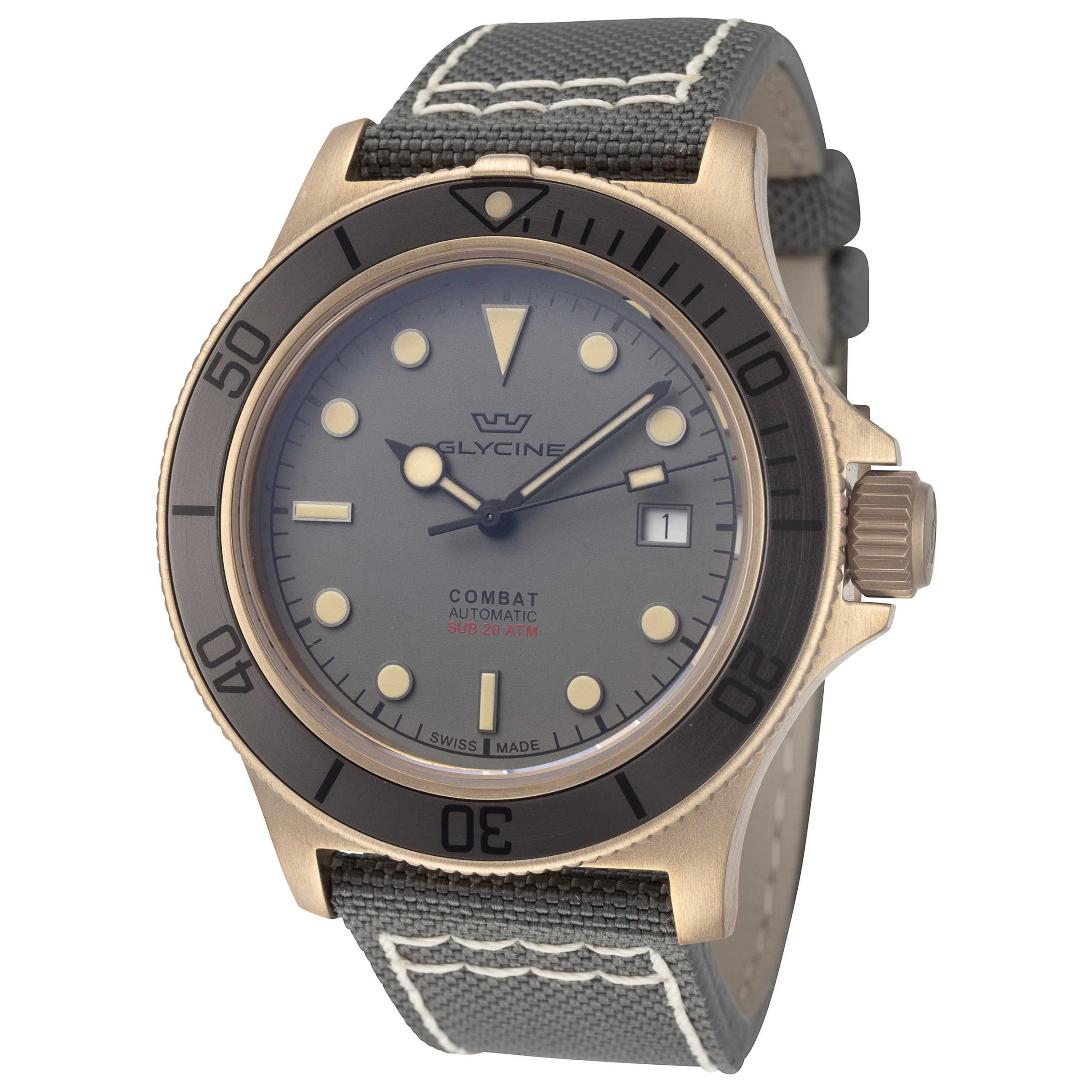 Glycine Combat Sub Bronze Automatic Grey Dial Men's Watch Glycine Combat Sub Bronze Automatic Grey Dial Men's Watch | Buy Online in South Africa | Noak