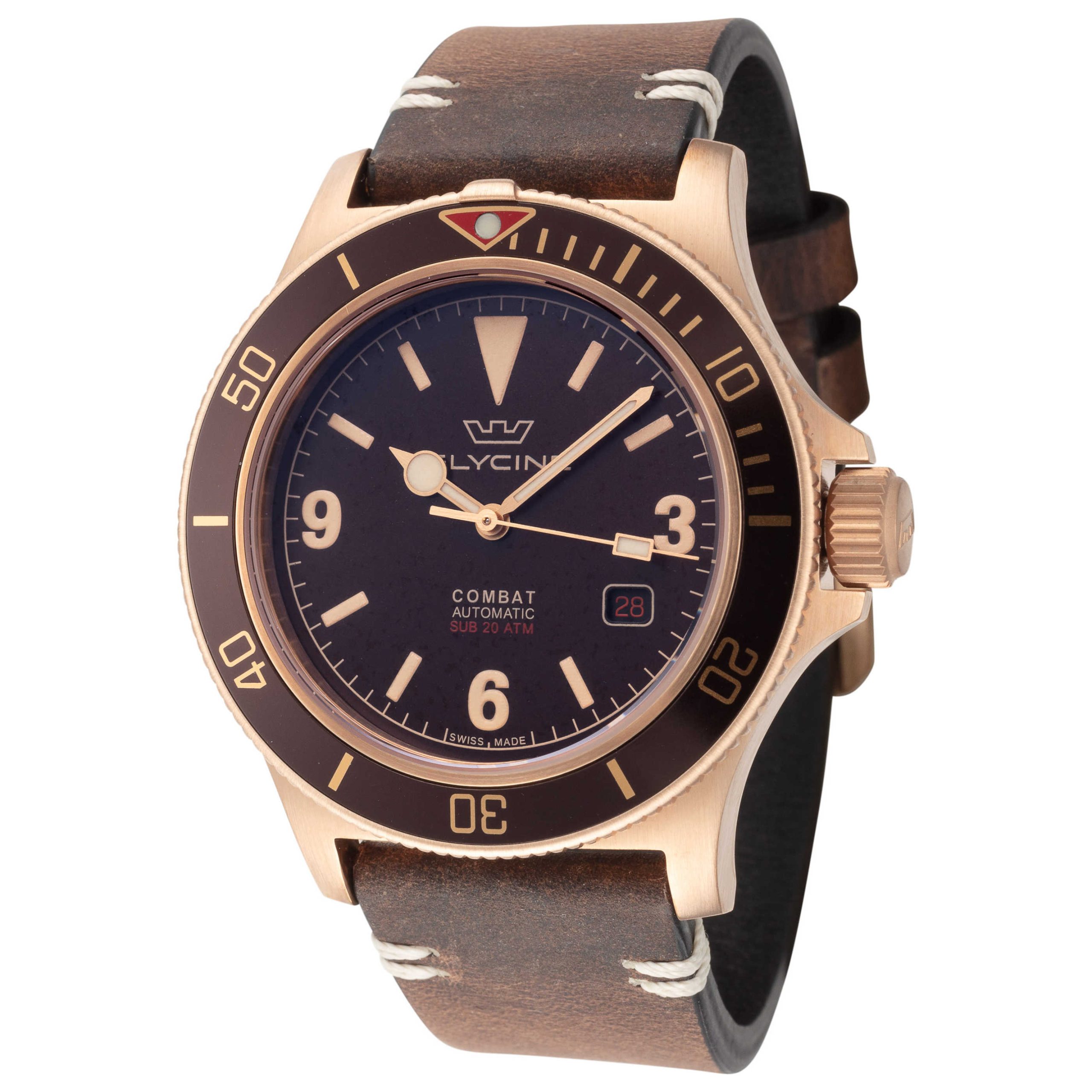 Glycine Combat Sub Bronze Vintage Automatic Brown Dial Men's Watch Glycine Combat Sub Bronze Vintage Automatic Brown Dial Men's Watch | Buy Online in South Africa | Noak