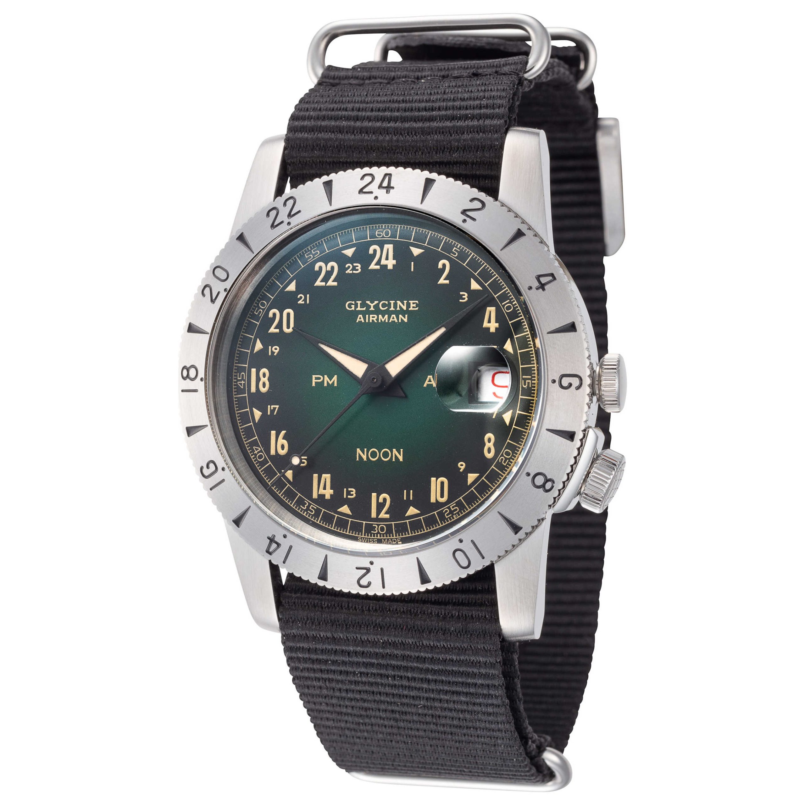 Glycine Airman Vintage Noon Purist Automatic Green Dial Men's Watch Glycine Airman Vintage Noon Purist Automatic Green Dial Men's Watch | Buy Online in South Africa | Noak