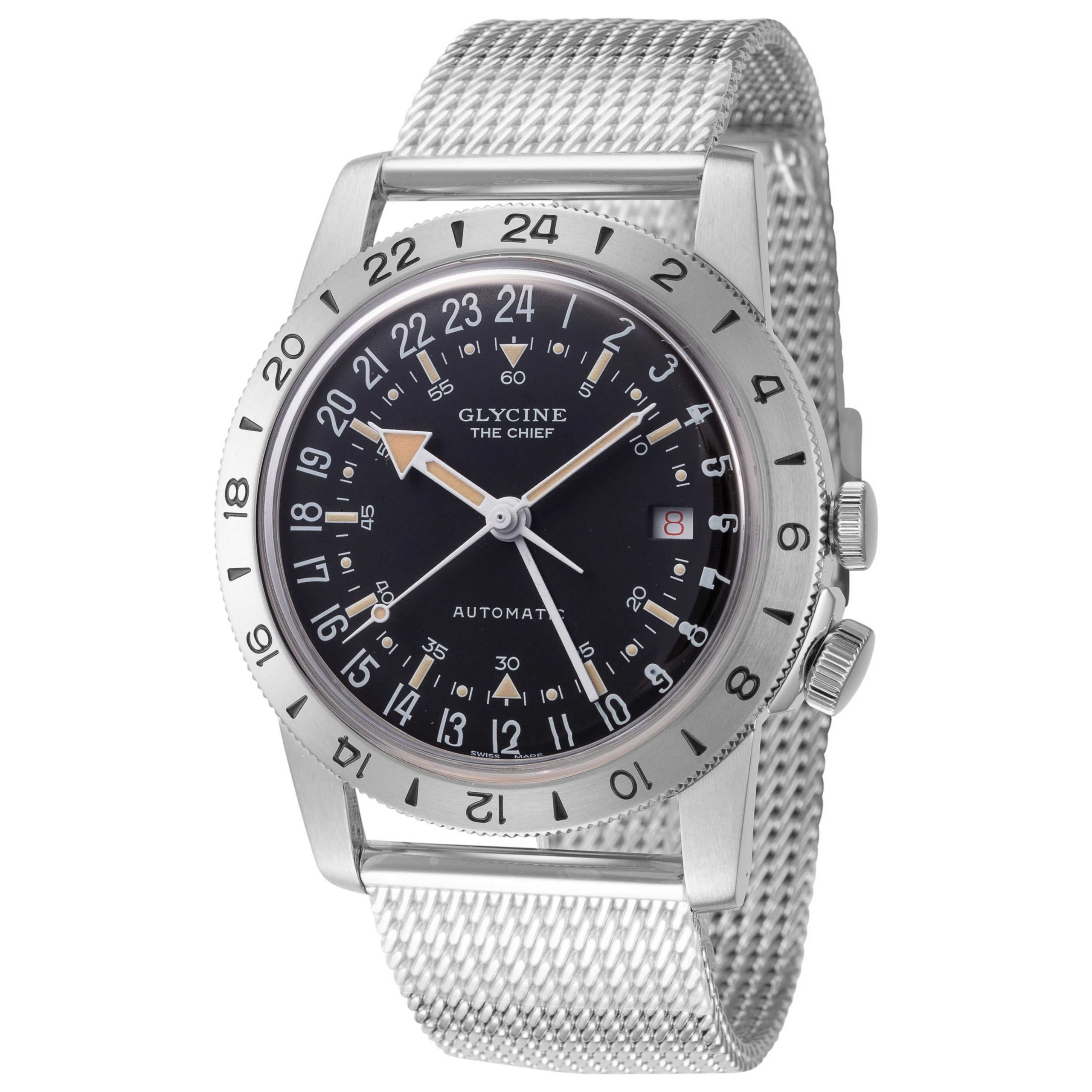 Glycine Airman The Chief GMT 40mm Black Dial Men's Automatic Watch Glycine Airman The Chief GMT 40mm Black Dial Men's Automatic Watch | Buy Online in South Africa | Noak