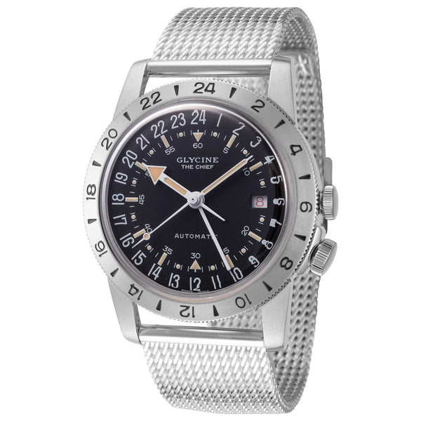 Glycine Airman The Chief GMT 40mm Black Dial Men's Automatic Watch Glycine Airman The Chief GMT 40mm Black Dial Men's Automatic Watch | Buy Online in South Africa | Noak